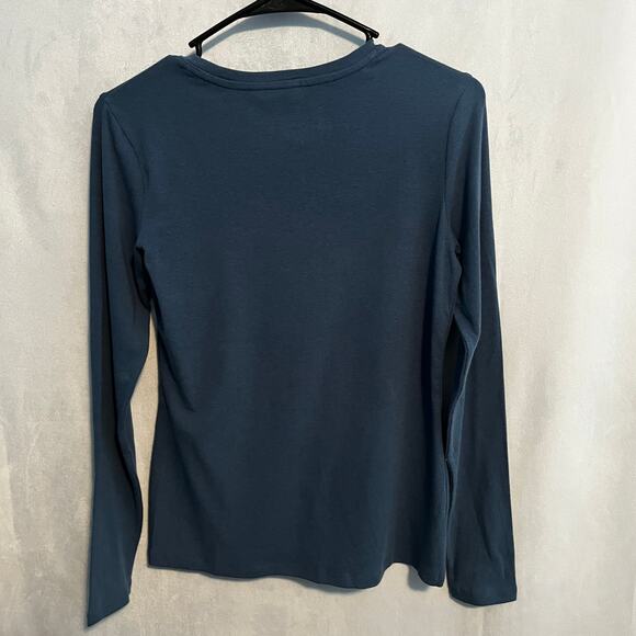 Member's Mark Blue Long Sleeve Crew Neck Basic Shirt New - Picture 2 of 5